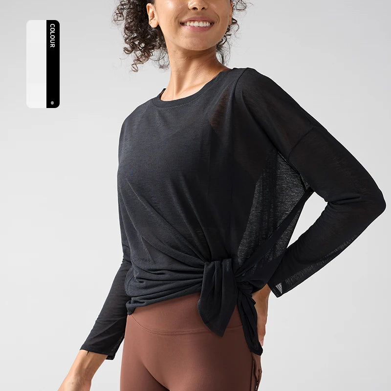 VYRENA Quick-Dry Gym Top — Women's Loose Short Sleeve Running Shirt