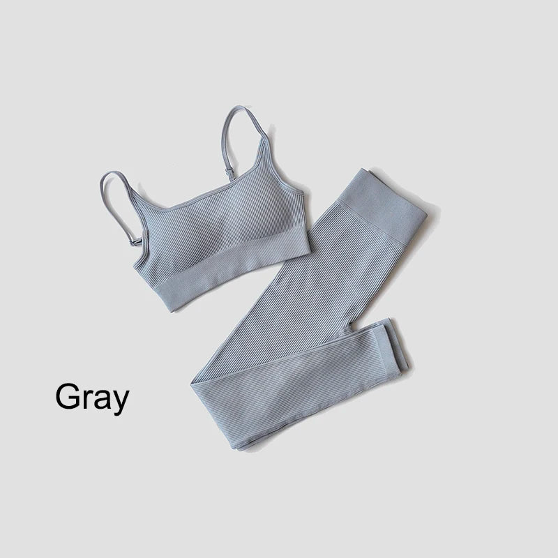 VYRENA Seamless Set — Sports Bra, Crop Top & Leggings