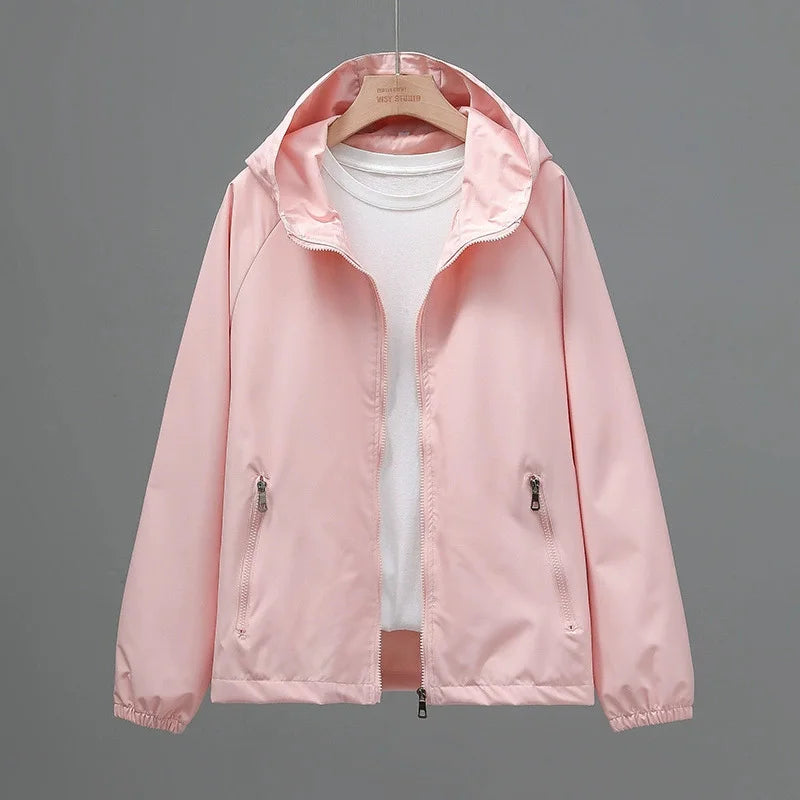 VYRENA Double Hood Windbreaker | Women's Lightweight Running Jacket