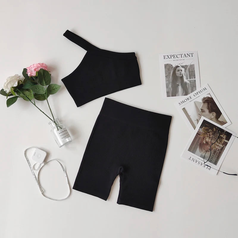 VYRENA Studio Set — Seamless Sports Bra, Crop Top & Leggings