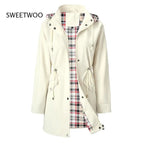 VYRENA Plaid Lined Trench Coat | Women's Water Repellent Long Jacket