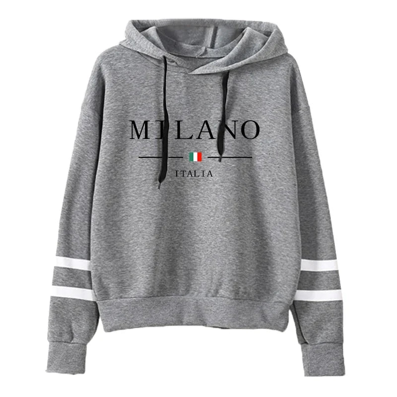 VYRENA Stripe Print Hoodie | Women's Gym Pullover Sweatshirt