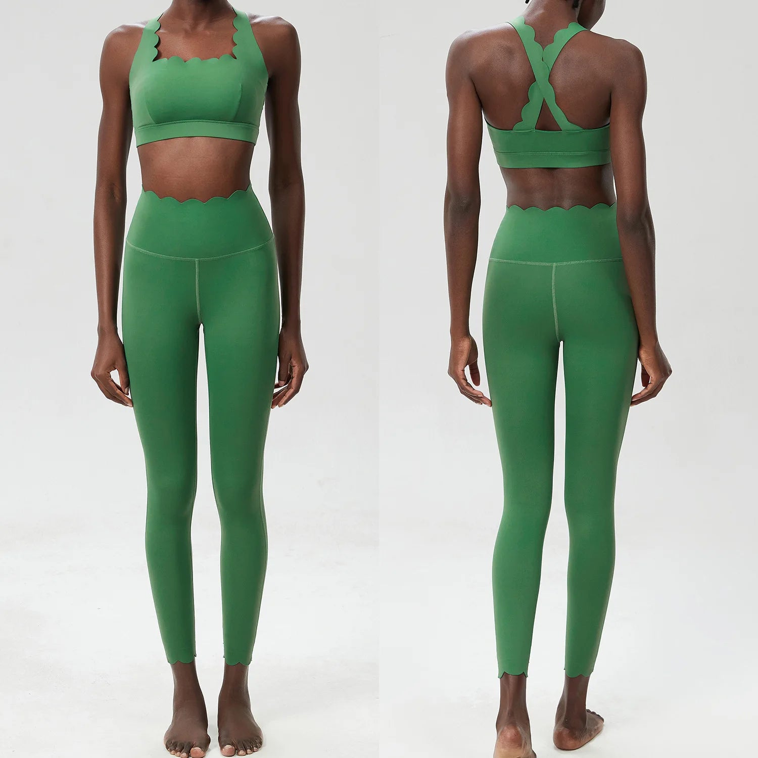 VYRENA Slim Yoga Suit — Women's 2-Piece Breathable Gym Set