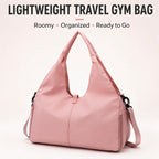 Women's Gym Bag with Shoe Compartment - Lightweight Weekender Duffel