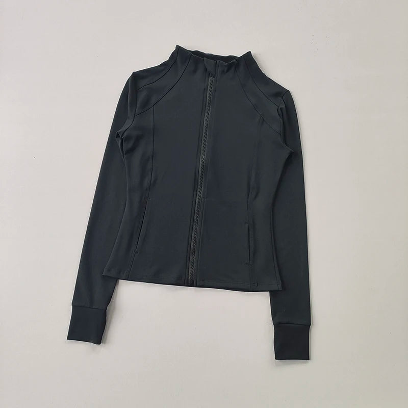 VYRENA Slim Zip Gym Jacket | Women's Long Sleeve Workout Cardigan
