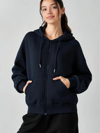 VYRENA Zip Pocket Oversized Hoodie | Women's Pullover Gym Sweatshirt