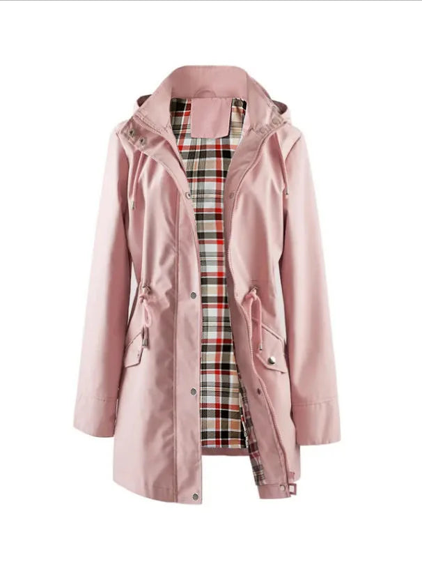 VYRENA Plaid Lined Trench Coat | Women's Water Repellent Long Jacket