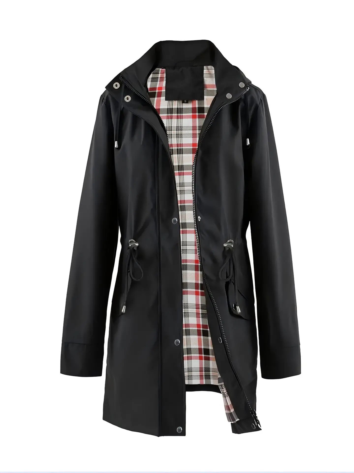 VYRENA Plaid Lined Trench Coat | Women's Water Repellent Long Jacket