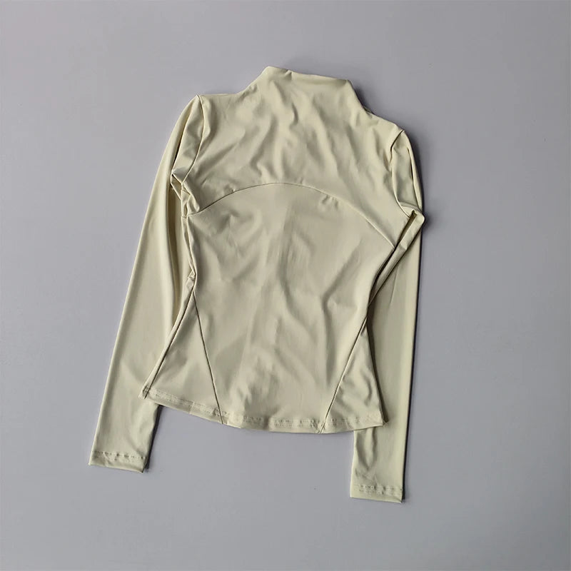 VYRENA Slim Zip Gym Jacket | Women's Long Sleeve Workout Cardigan