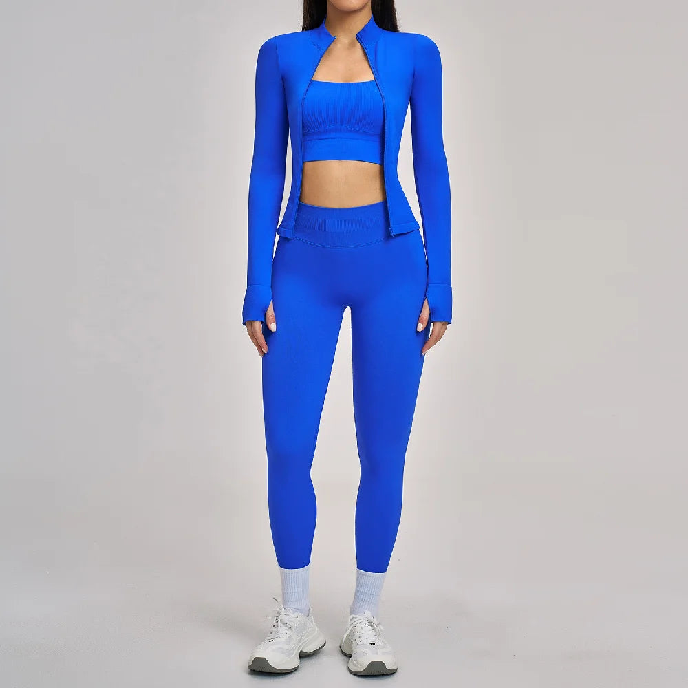 VYRENA Full-Sleeve Set — 3-Piece Long Sleeve Gym Outfit