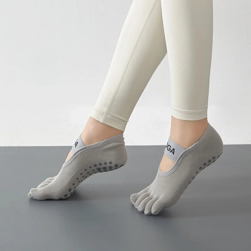VYRENA Toe Socks — Women's Five-Finger Anti-Slip Yoga Socks
