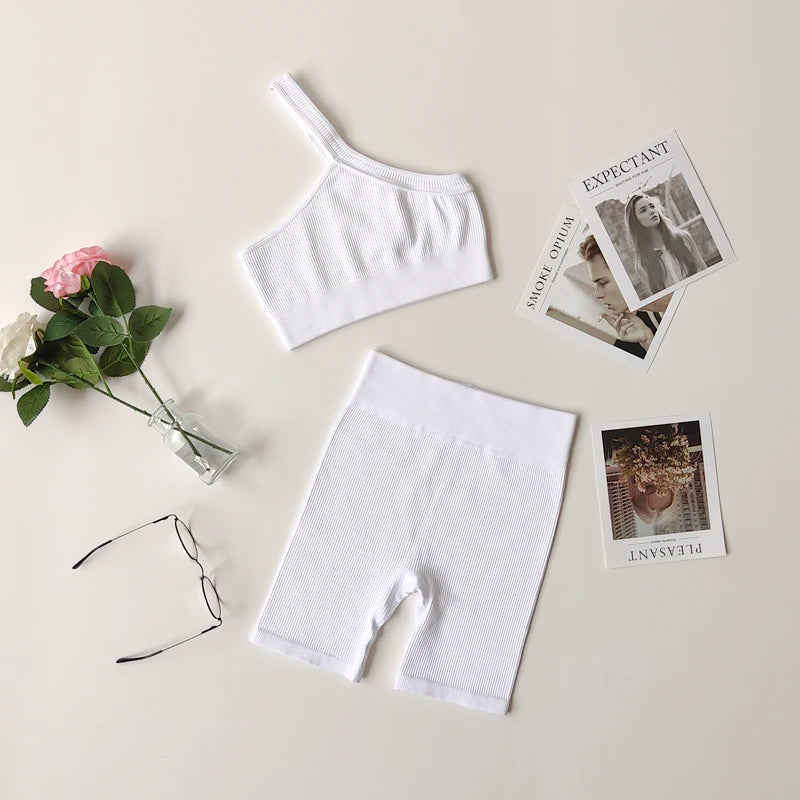 VYRENA Studio Set — Seamless Sports Bra, Crop Top & Leggings