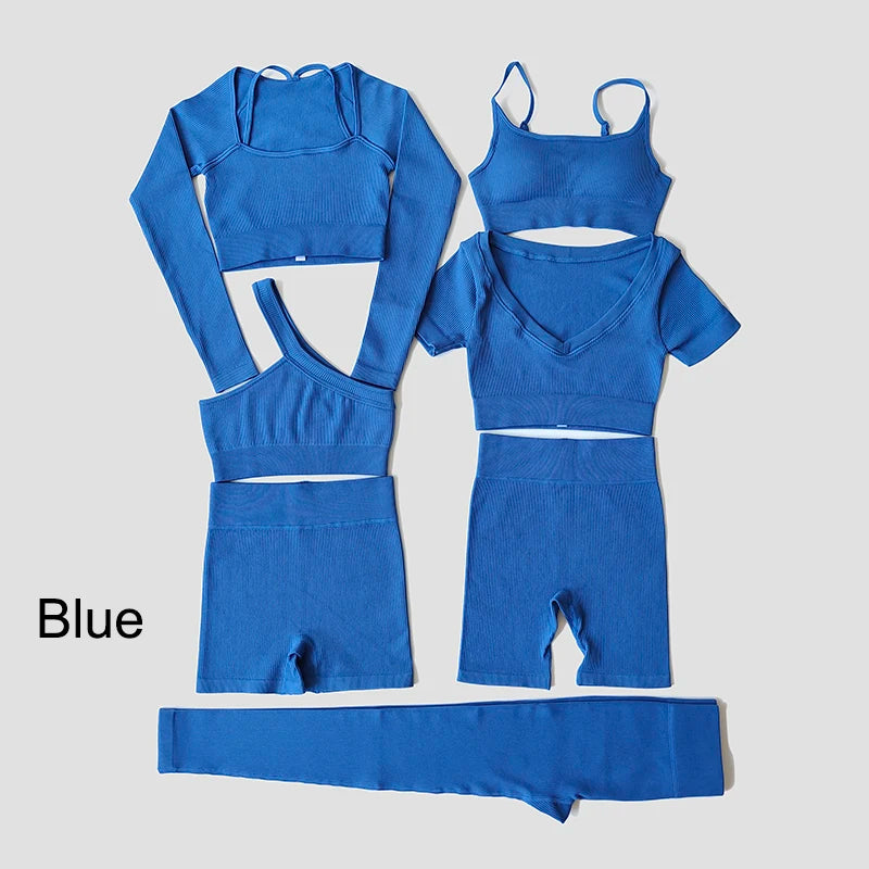 VYRENA Seamless Set — Sports Bra, Crop Top & Leggings