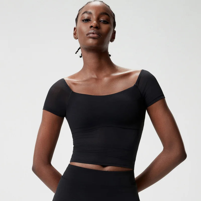 VYRENA Slim Fit Workout Top — Women's Gym Running T-Shirt