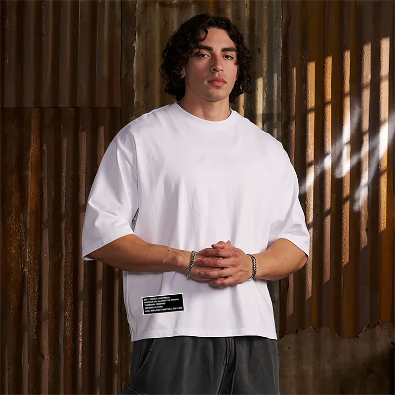 VYRENA Men's Boxy Tee — Dropped Shoulder Heavyweight Sports T-Shirt