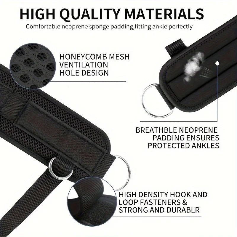 Ankle Straps for Cable Machine - D-Ring Cuffs for Glute & Leg Training