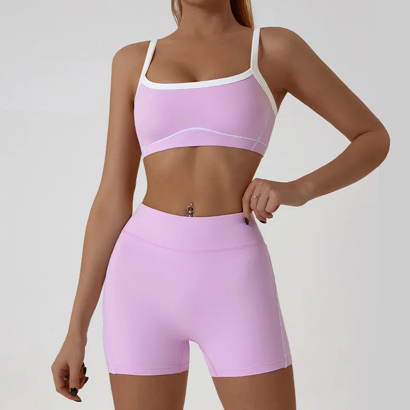 VYRENA Yoga Short Set — 2-Piece Women's Gym Tracksuit