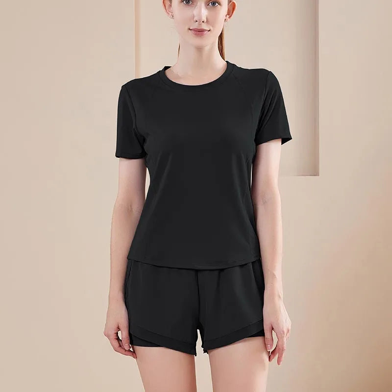 VYRENA Long Sleeve Yoga Set — Crop Top & High-Waist Leggings