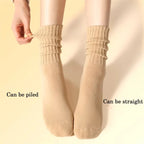 6 pairs of women's mid leg pleated socks, suitable for casual clothing, daily comfortable and soft texture