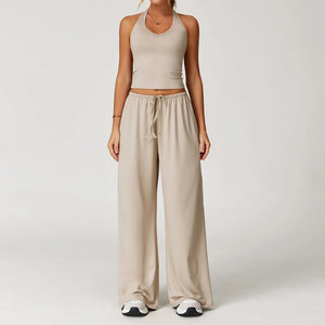 VYRENA Yoga Pants Set — 2-Piece High-Waist Gym Tracksuit
