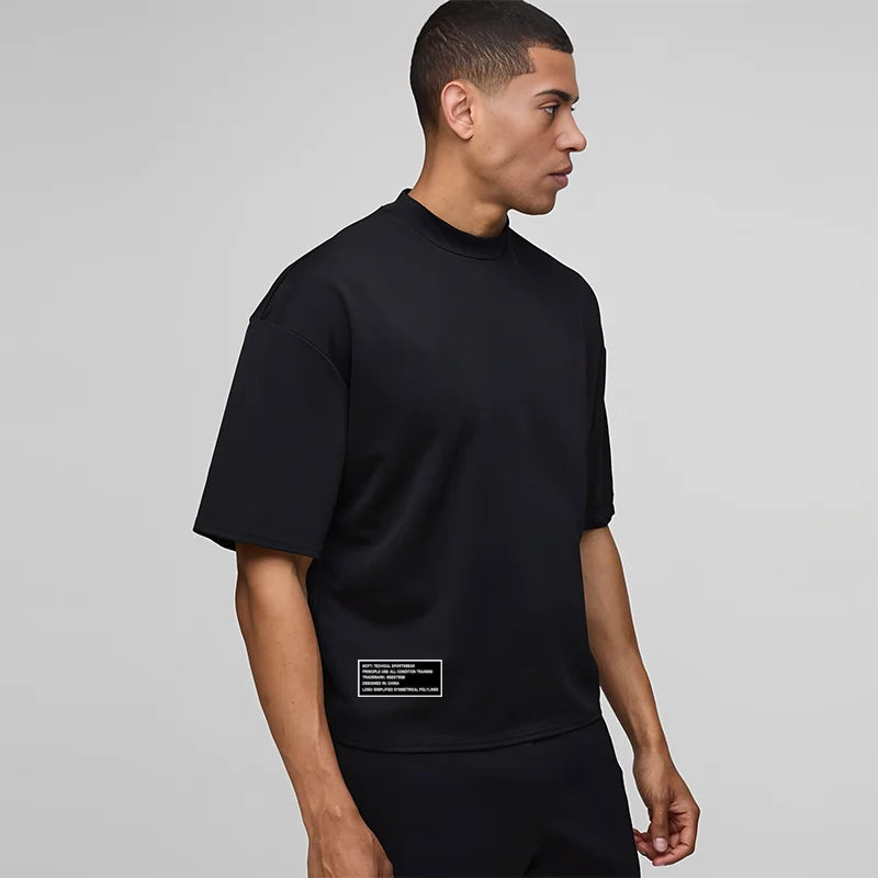 VYRENA Men's Boxy Tee — Dropped Shoulder Heavyweight Sports T-Shirt