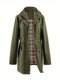 VYRENA Plaid Lined Trench Coat | Women's Water Repellent Long Jacket