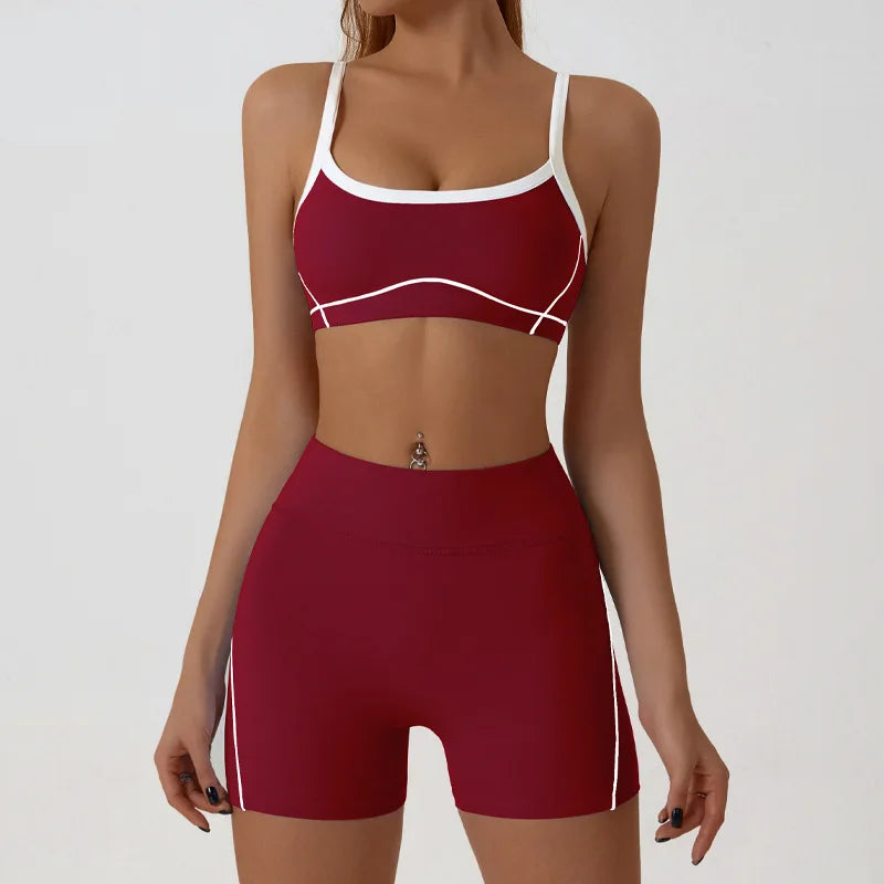 VYRENA Yoga Short Set — 2-Piece Women's Gym Tracksuit