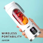 Portable Electric Juicer Bottle - 450ml USB Rechargeable Blender Cup