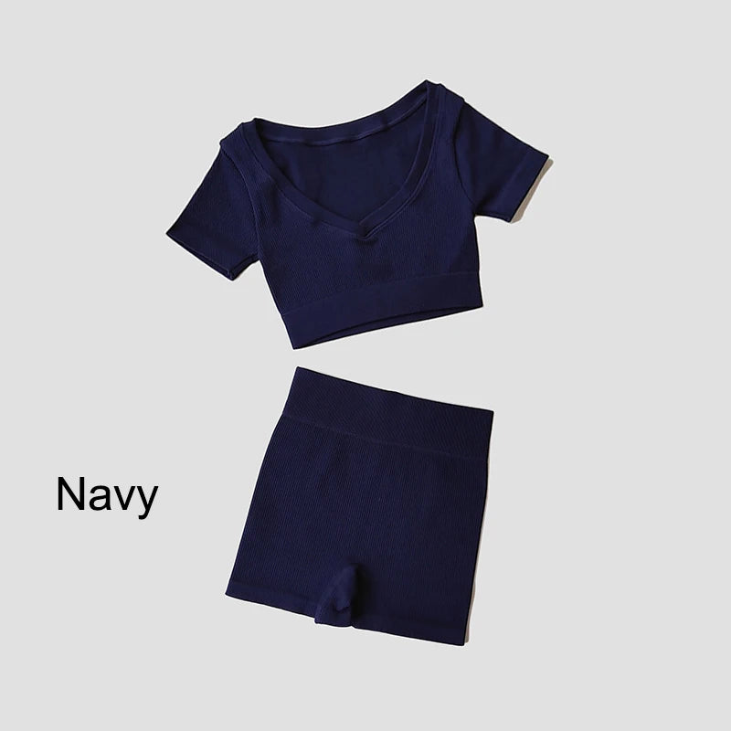 VYRENA Seamless Set — Sports Bra, Crop Top & Leggings