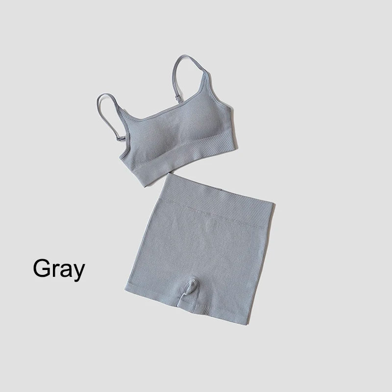 VYRENA Seamless Set — Sports Bra, Crop Top & Leggings