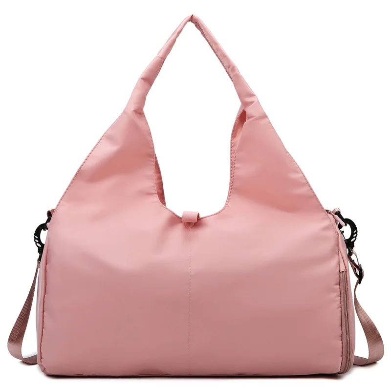 Women's Gym Bag with Shoe Compartment - Lightweight Weekender Duffel
