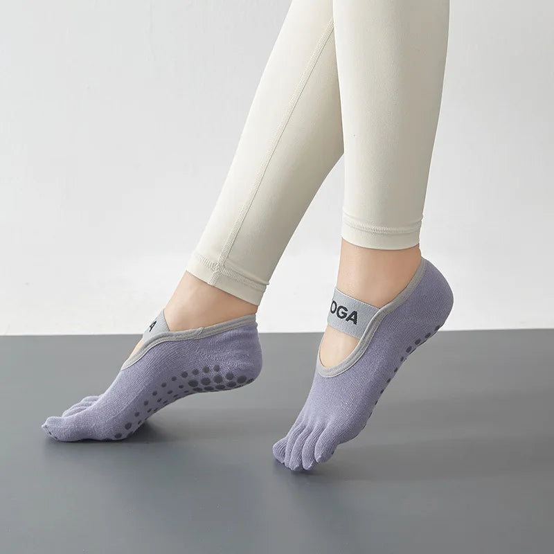 VYRENA Toe Socks — Women's Five-Finger Anti-Slip Yoga Socks