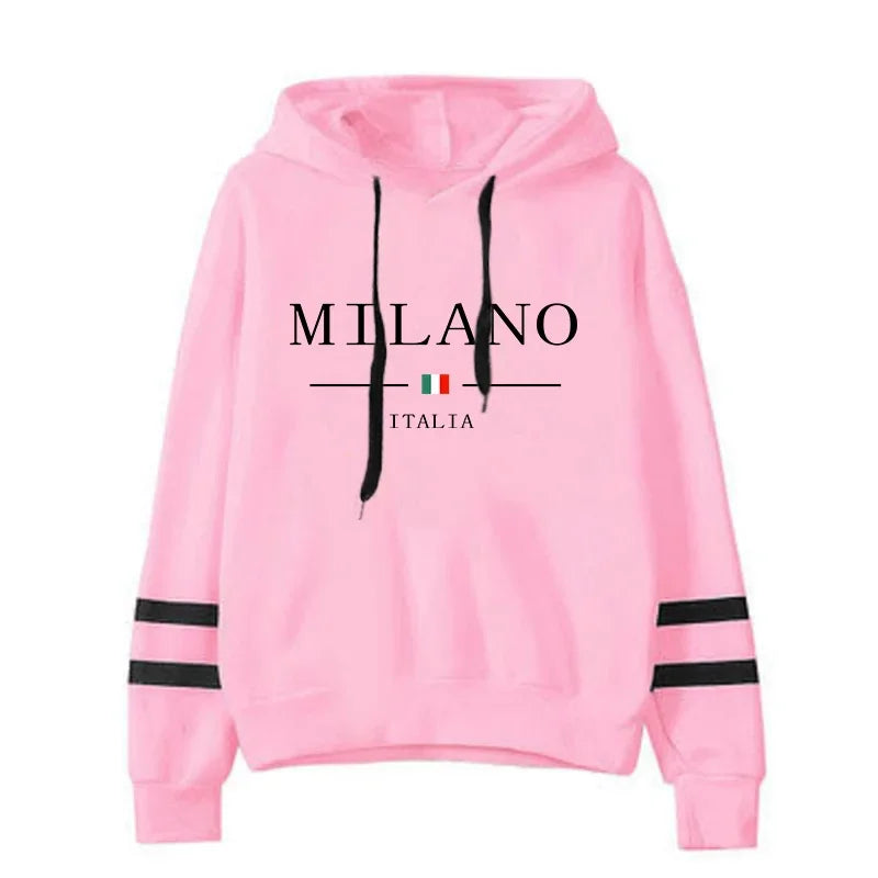 VYRENA Stripe Print Hoodie | Women's Gym Pullover Sweatshirt