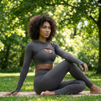 Tamara - Hooded Crop Set - Charcoal Grey - Park Cool Down