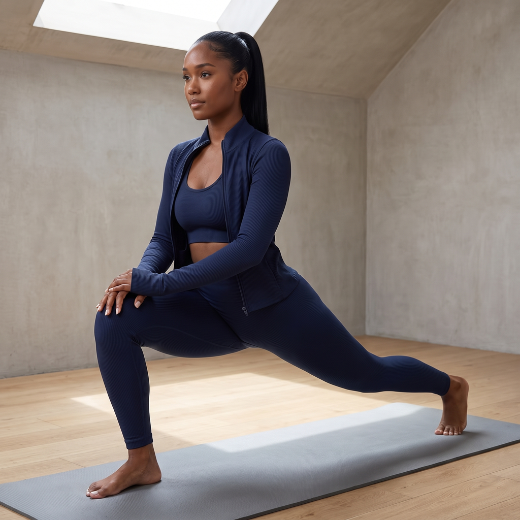 Zuri - Zip 3-Piece Set - Navy - Yoga Mat Studio