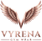 VYRENA Gym Wear logo - rose gold wings forming a V