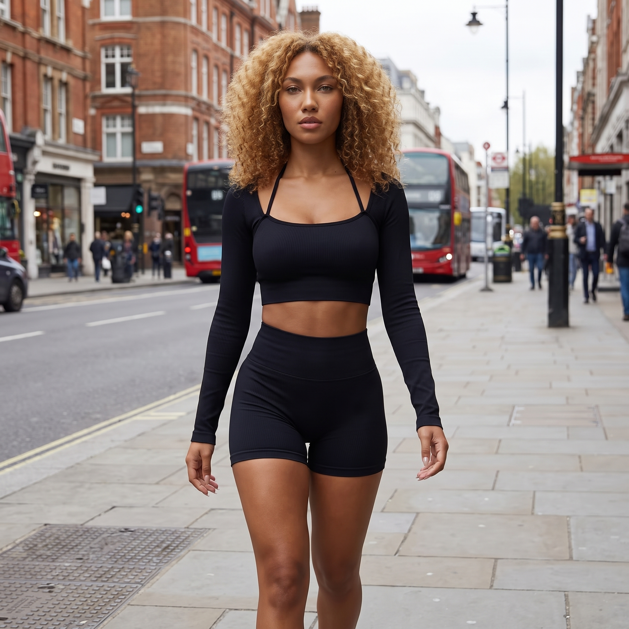 VYRENA Halter Crop Set - Black - Tamara Urban Walk