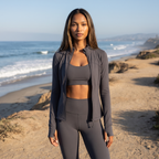 VYRENA Halter Crop Set - Charcoal Grey - Joana Beach