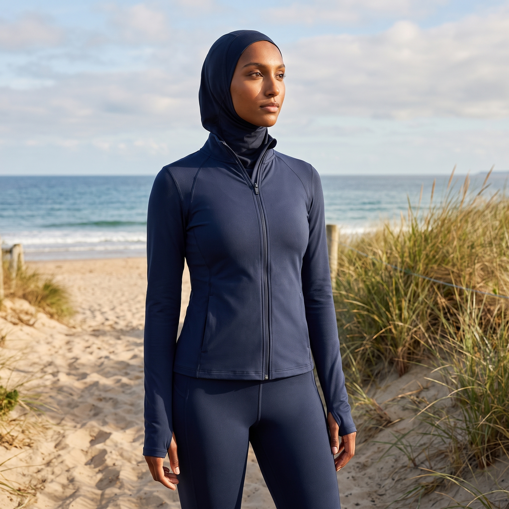 VYRENA Zip 3-Piece Set - Navy - Amal Beach Coastal (Modest)
