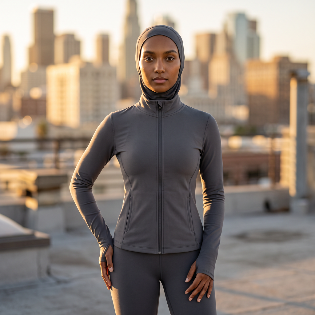 VYRENA Zip 3-Piece Set - Charcoal Grey - Amal Rooftop (Modest)